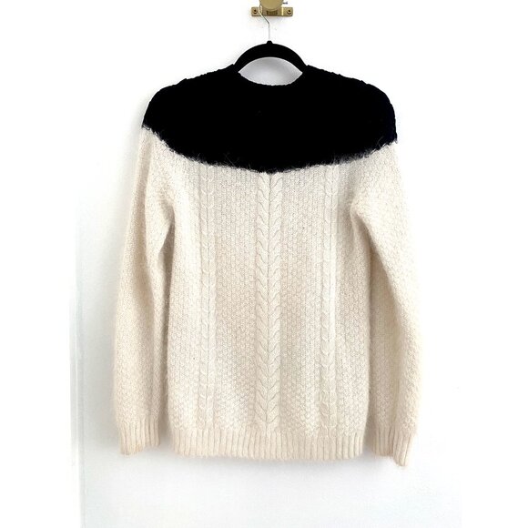 ✨ Band of Outsiders Angora Blend Sweater | Black & White Colorblock ✨ - Small - Picture 4 of 7